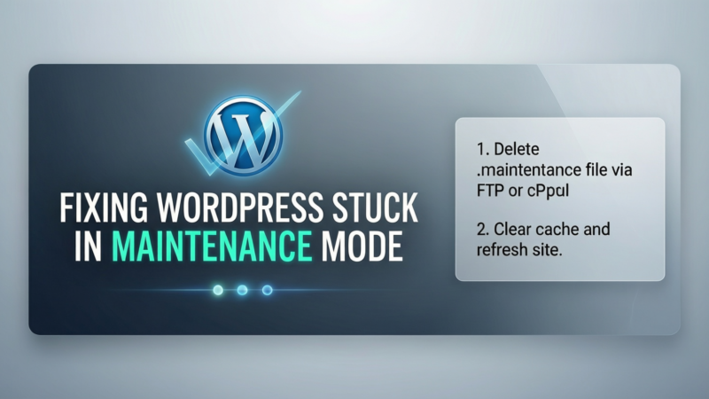 WordPress Stuck in Maintenance Mode