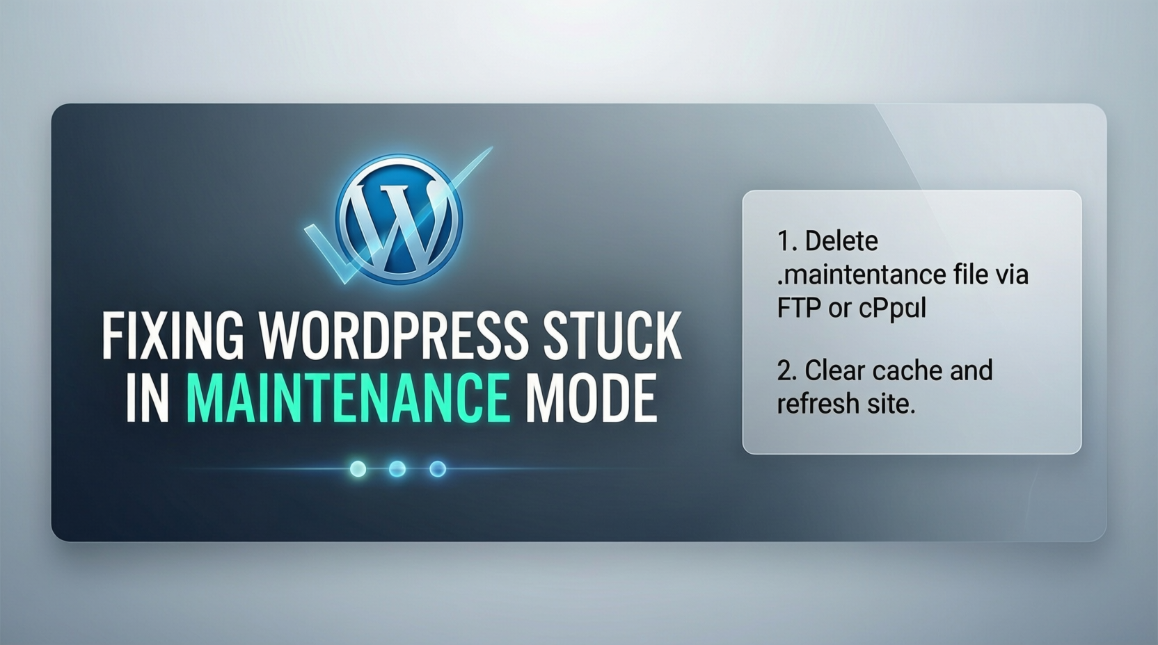 WordPress Stuck in Maintenance Mode